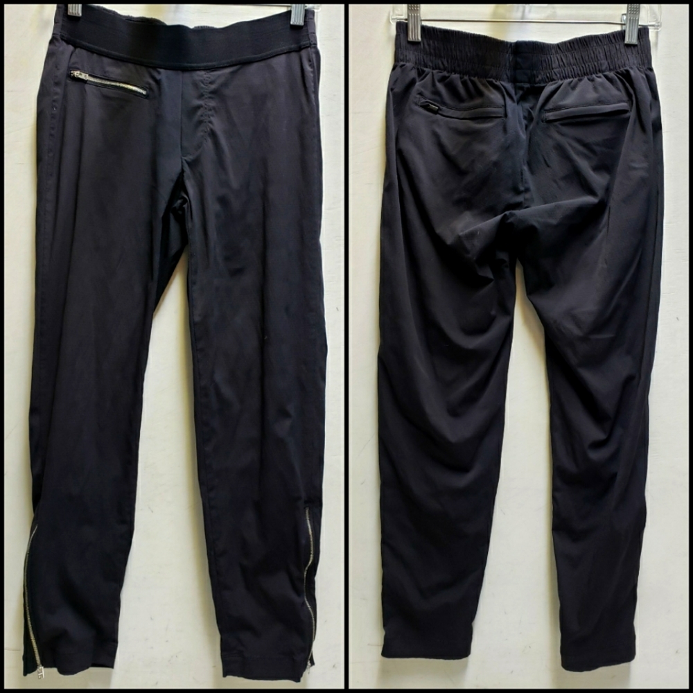 Athleta black nylon/spandex jogger style pants womens 2 athleisure athletic wear